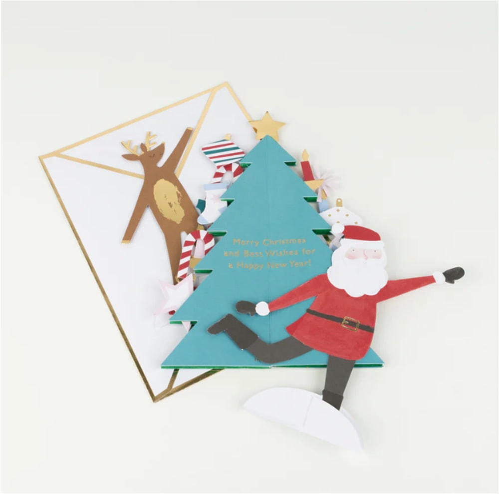 Festive Honeycomb Tree Card - Yeni Yıl Ağacı Tebrik Kartı