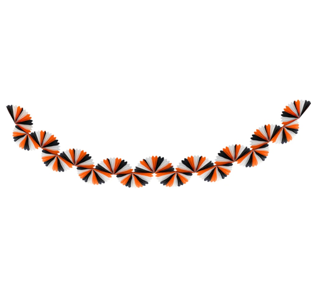 Black & Orange Stripe Honeycomb Garland - Siyah & Turuncu Petekli Asılan Süs