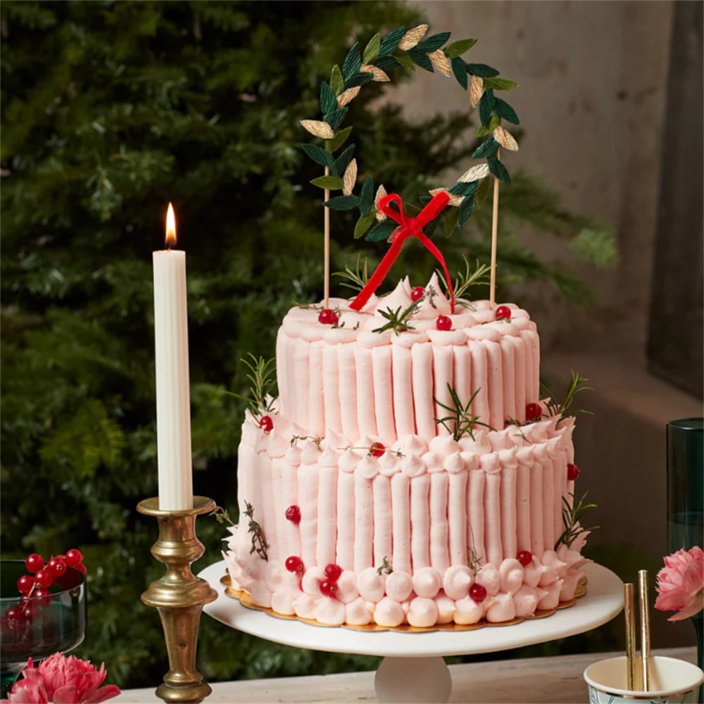 Paper Wreath Cake Topper - Kağıt Çelenkli Pasta Süsü