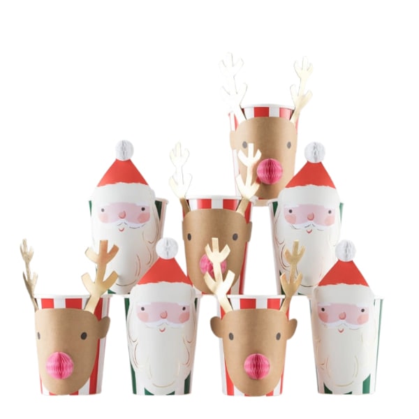 Christmas Honeycomb Cups - Yeni Yıl Bardak (8'li)