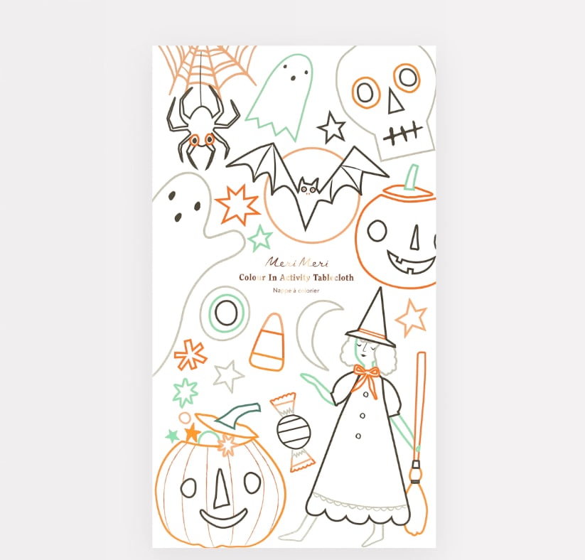 Halloween Colour In Activity Tablecloth - Cadılar Bayramı Aktivite Masa Örtüsü