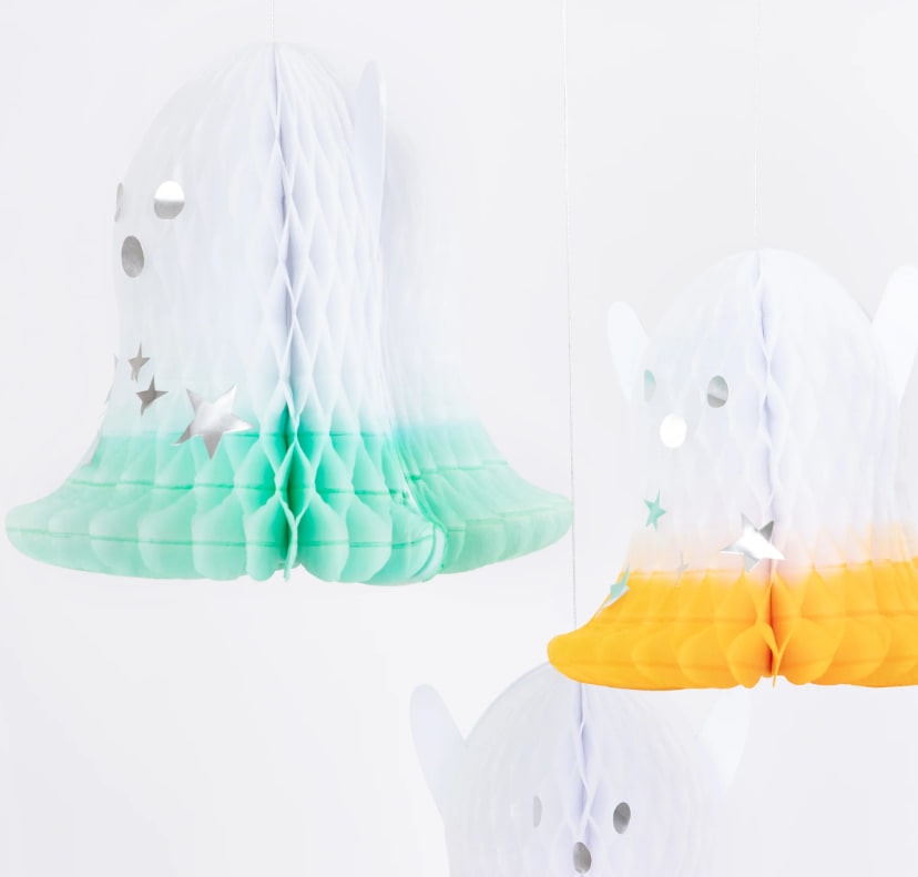 Ombré Ghost Hanging Decorations - Neon Detaylı Hayalet Asılan Süsler (6'lı)