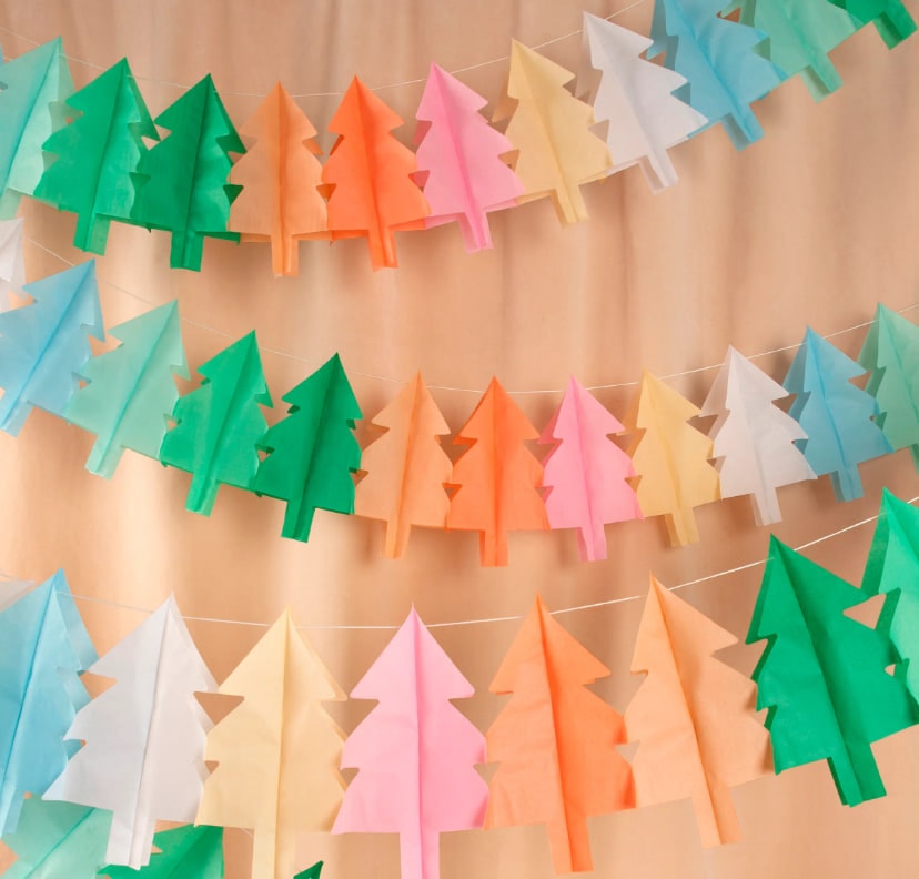 Tissue Paper Christmas Tree Garlands - Yeni Yıl Ağacı Asılan Süs