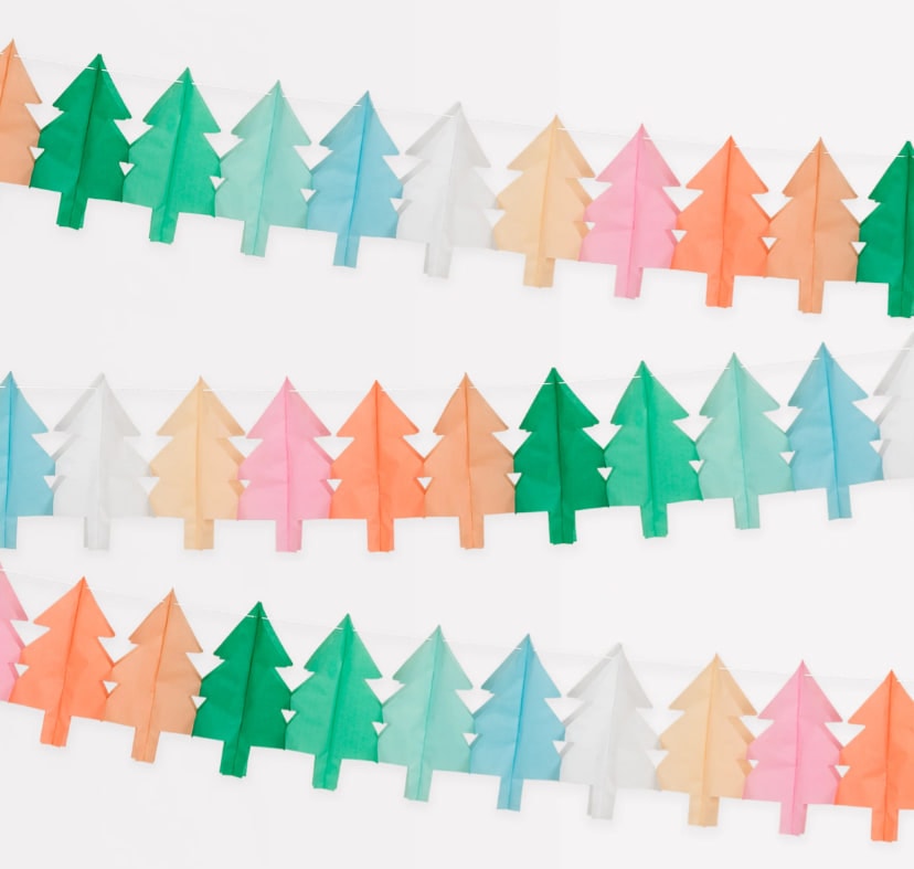 Tissue Paper Christmas Tree Garlands - Yeni Yıl Ağacı Asılan Süs