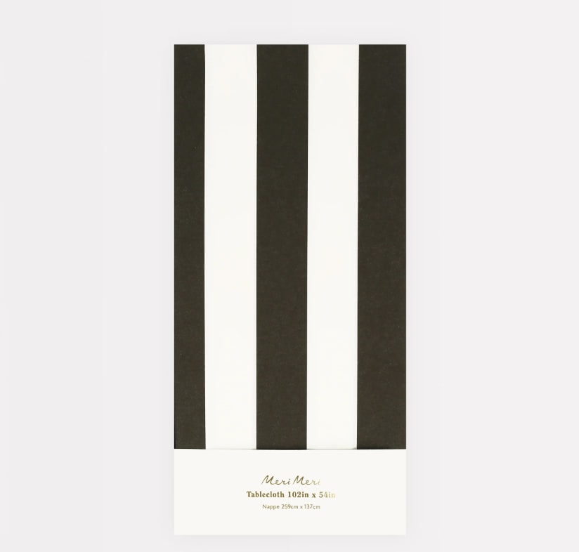 Black Striped Tablecloth - Siyah Çizgili Masa Örtüsü