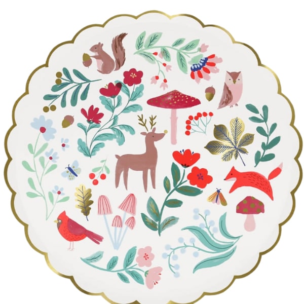 Winter Woodland Dinner Plates - Orman Tabak (L) (8'li)
