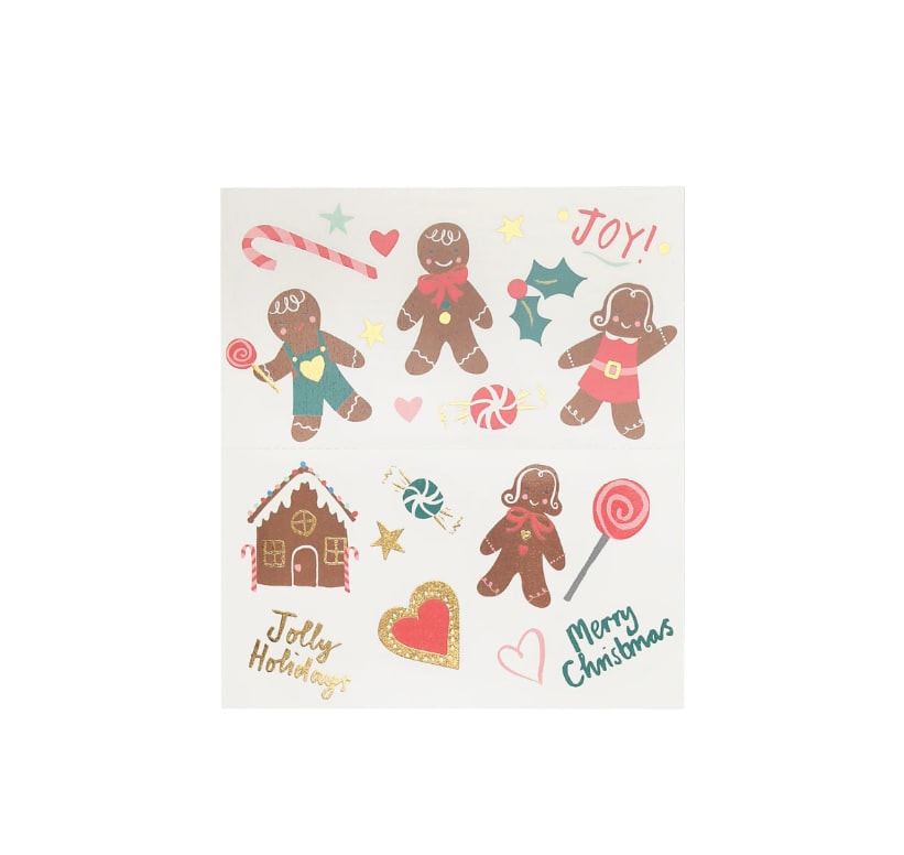 Gingerbread Temporary Tattoos - Zencefilli Kurabiye Geçici Dövme