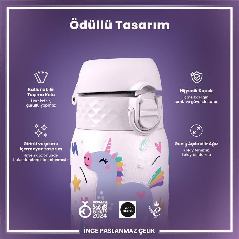 Paslanmaz Çelik Çocuk Suluk - Unicorn - 400 ml - Sızdırmaz