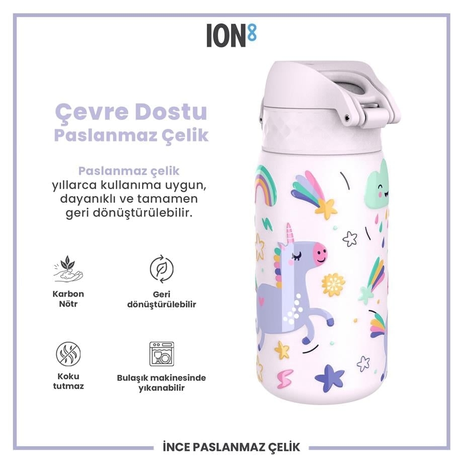 Paslanmaz Çelik Çocuk Suluk - Unicorn - 400 ml - Sızdırmaz