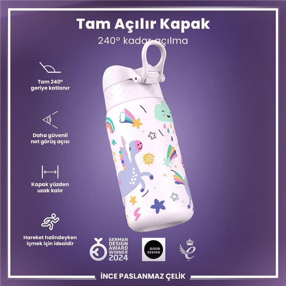 Paslanmaz Çelik Çocuk Suluk - Unicorn - 400 ml - Sızdırmaz