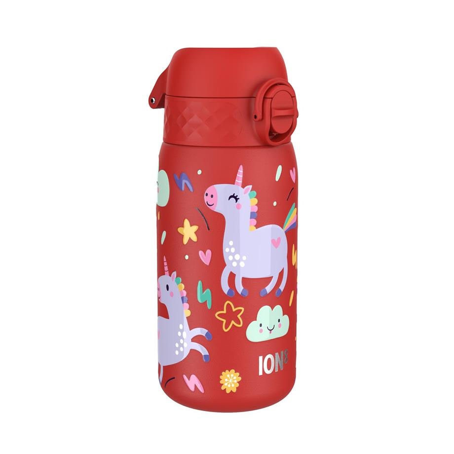 Paslanmaz Çelik Çocuk Suluk - Kırmızı Unicorn - 400 ml - Sızdırmaz