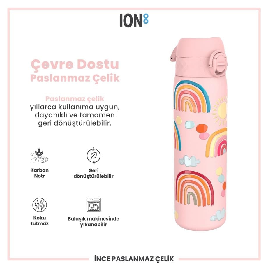 Paslanmaz Çelik İnce Suluk - Gökkuşağı - 600 ml - Sızdırmaz