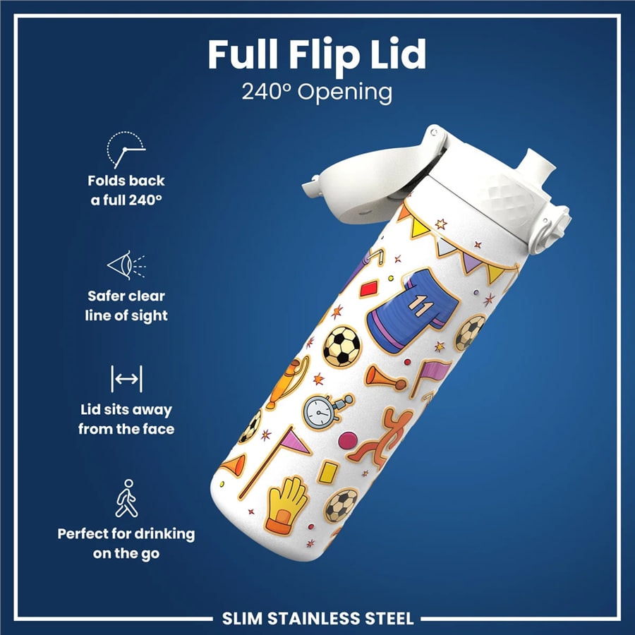 Paslanmaz Çelik İnce Suluk - Futbol - 600 ml - Sızdırmaz