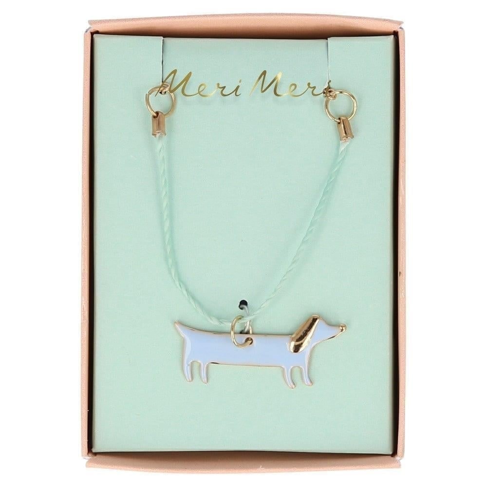 Enamel Sausage Dog Necklace - Sosis Köpek Kolye