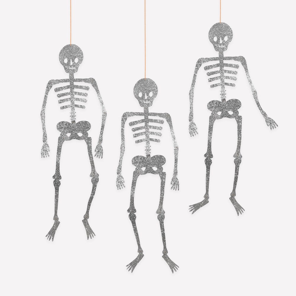 Halloween - Dev Simli Eklemli İskelet Süsleri (3'lü)