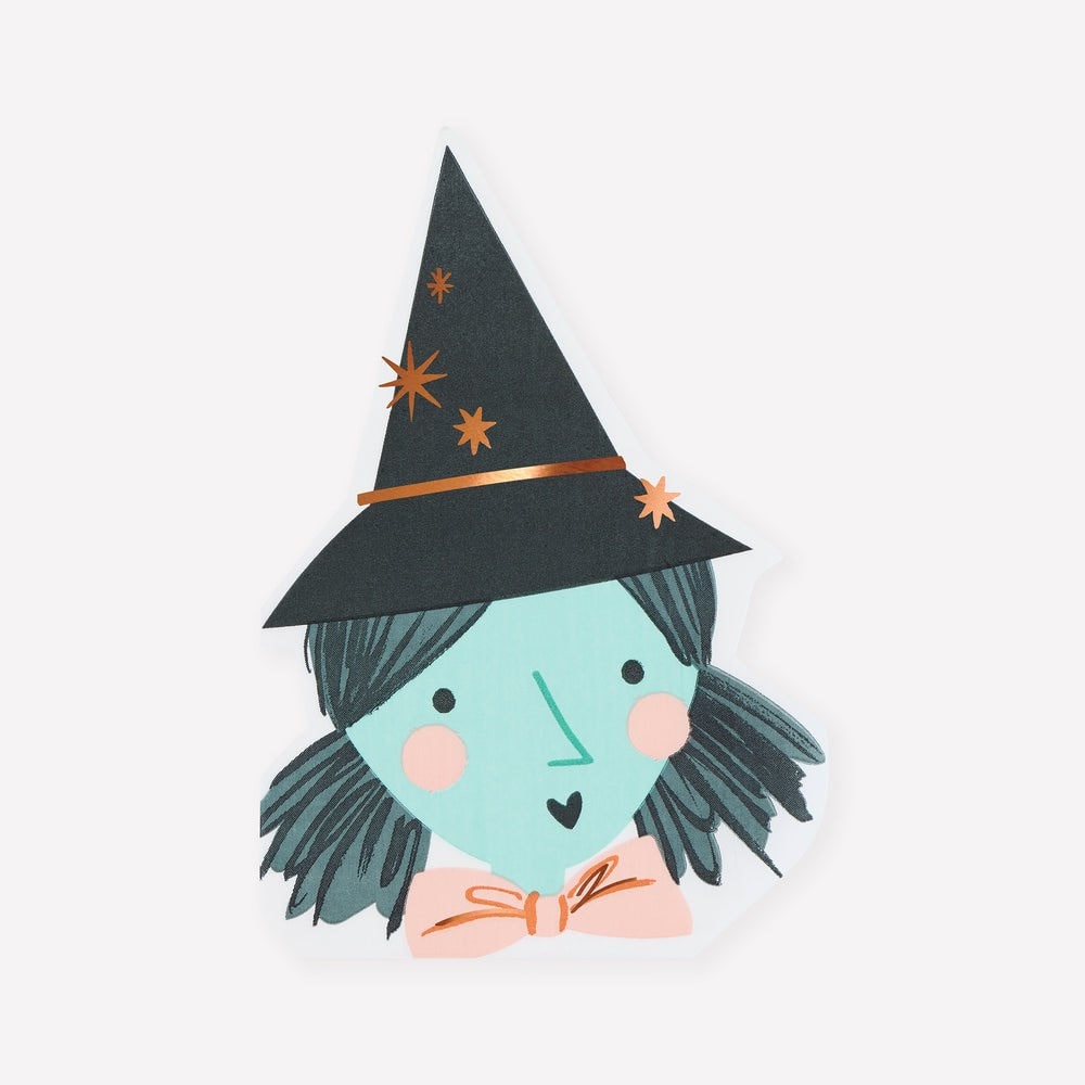 Halloween - Cadı Şeklinde Peçete - 16 Adet