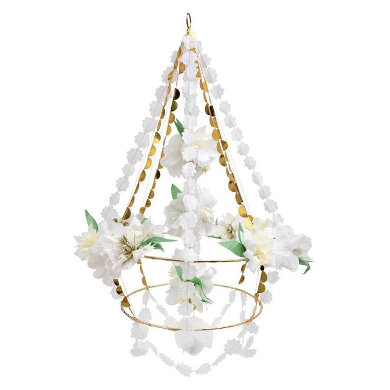 White Blossom Chandelier - Beyaz Çiçekli Süs Avize