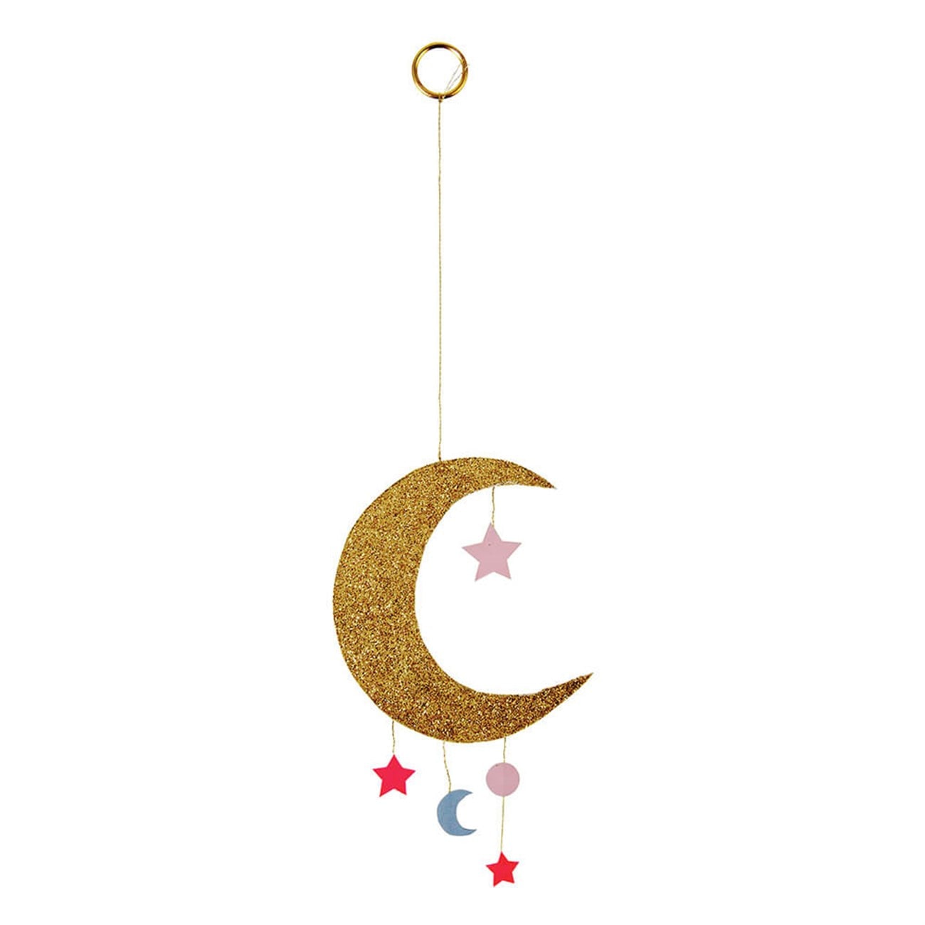 Baby Moon Mobile Card - Ay & Yıldız Tebrik Kartı - Pembe
