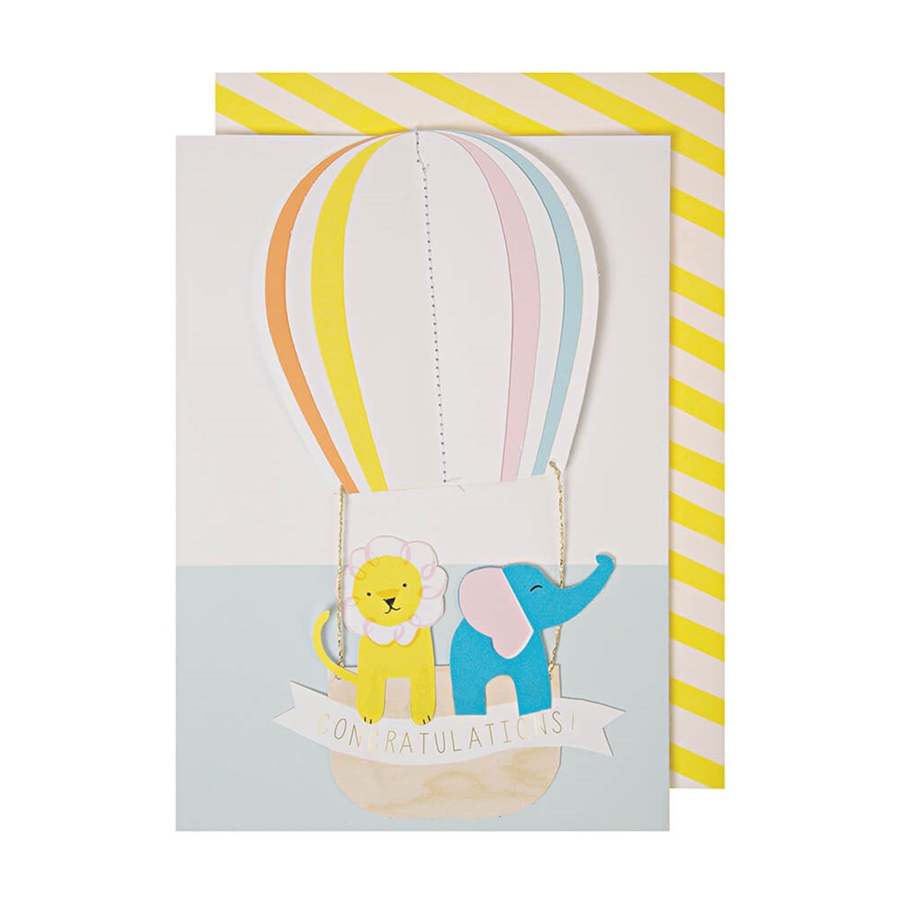 Hot Air Balloon Baby Card - Uçan Balon Tebrik Kartı