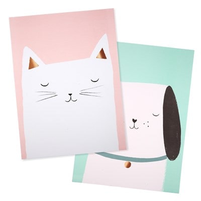 Cat & Dog Art Prints - Kedi & Köpek Poster