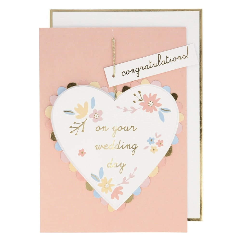 Heart Wedding Card - Kalpli Evlilik Tebrik Kartı