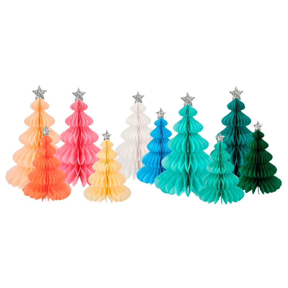 Rainbow Forest Honeycomb Decorations - Renkli Orman Petekli Dekorlar - 10'lu