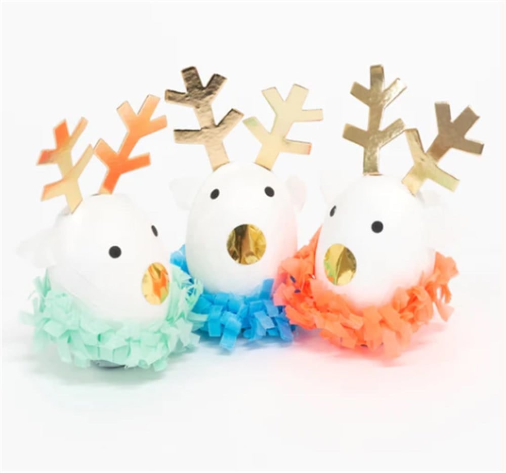 Festive Reindeer Surprise Balls - Ren Geyiği Sürpriz Topları - 3'lü