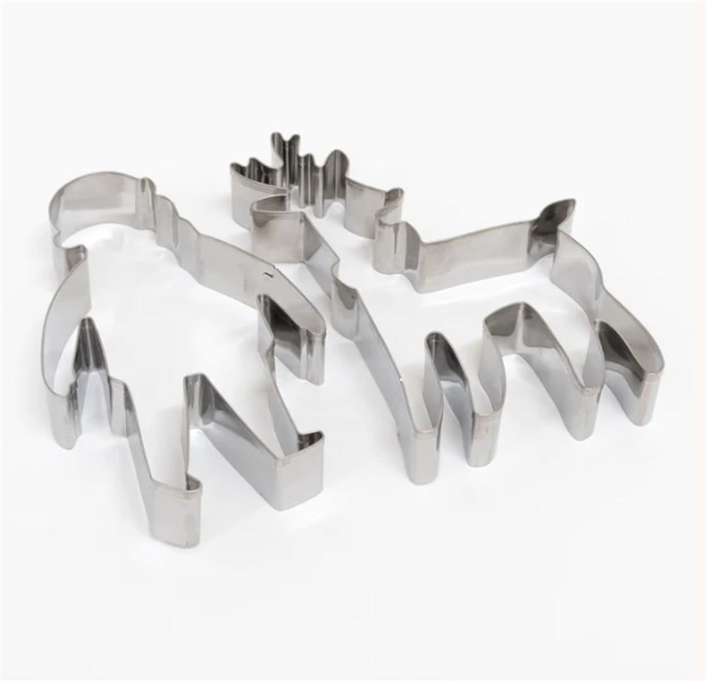 Santa & Reindeer Festive Cookie Cutter - Noel Baba & Ren Geyikleri Kurabiye Kalıbı