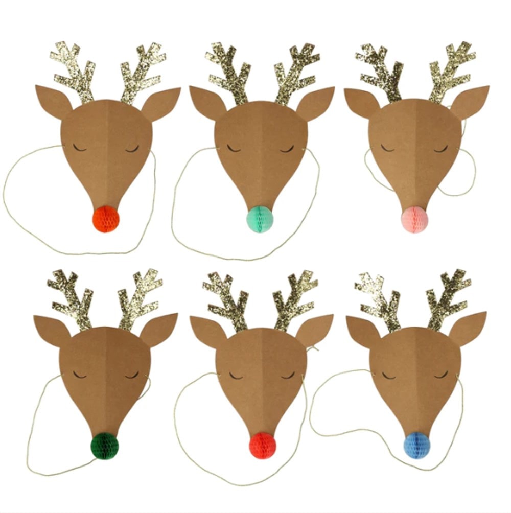 Reindeer Party Hats - Ren Geyikleri Parti Şapkaları - 6lı