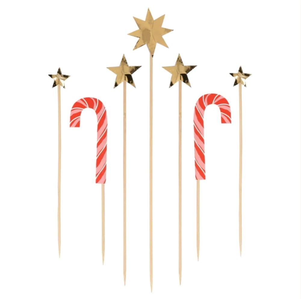 Christmas Honeycomb Cake Topper Set - Petekli Yeni Yıl Pasta Süsü Seti - 10 parça
