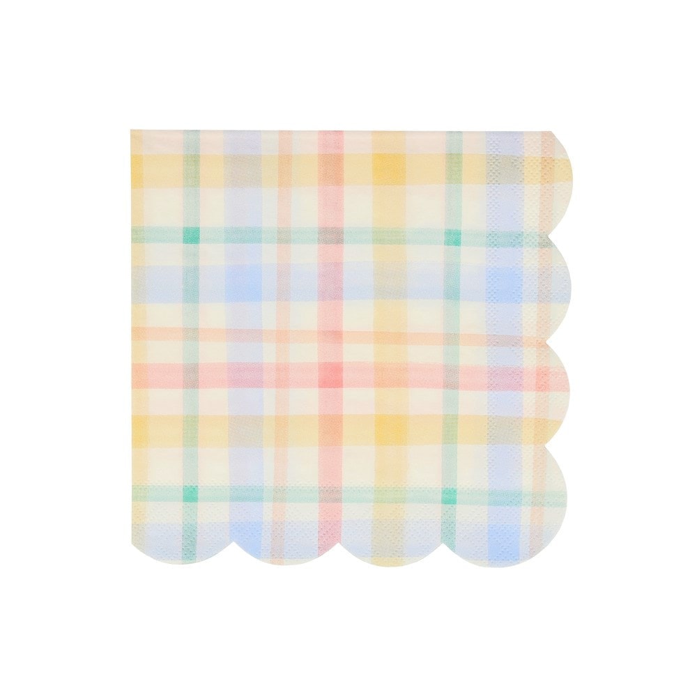 Large Spring Plaid Napkins - Bahar Yeri Peçeteler - 16'lı