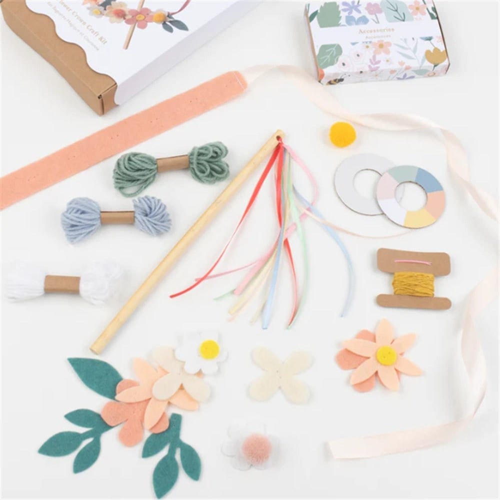 Diy Headband & Wand - Çiçekli Baş Süsü & Değnek El İşi Seti