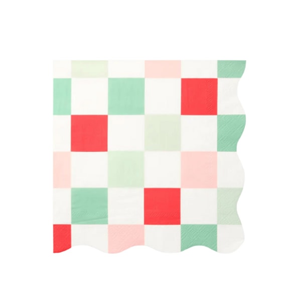 Multi Check Large Napkins - Kareli Peçeteler (L) (16'lı)