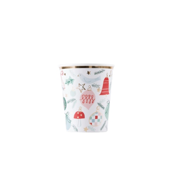 Festive Pattern Cups - Yeni Yıl Bardaklar (8'li)