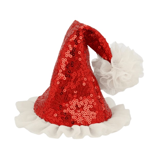 Sequin Santa Hat Hair Clip - Noel Baba Şapkası Toka