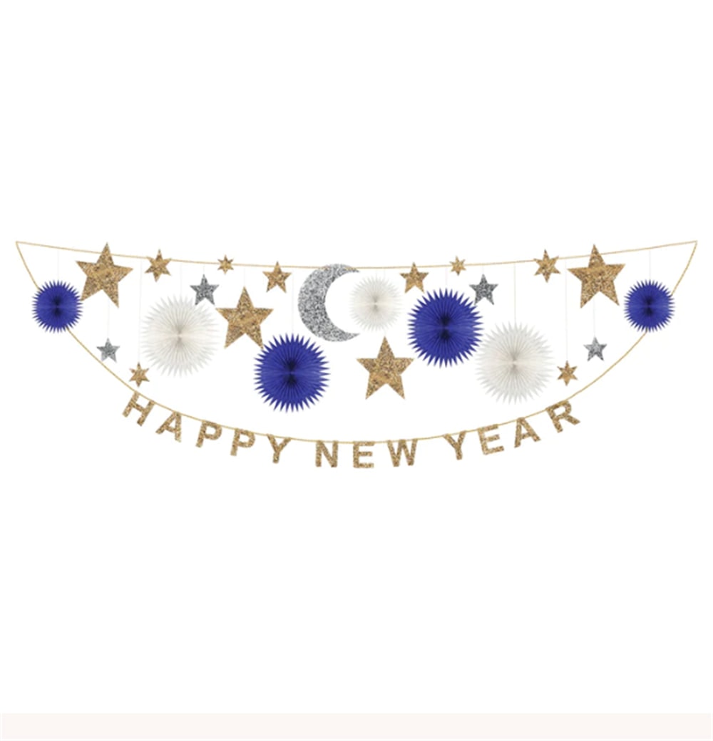 Celestial New Year Garland - Happy New Year Asılan Süs