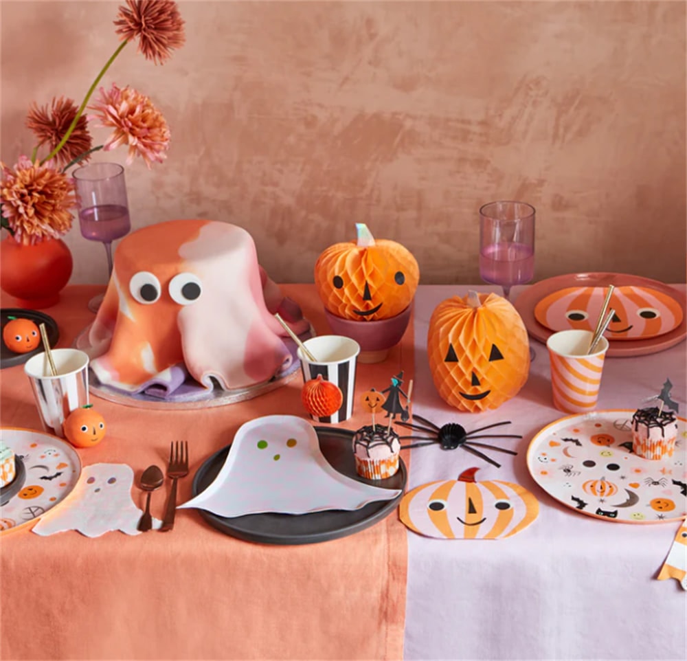 Pink Checker Ghost Napkins - Pembe Kareli Hayalet Peçeteler (16'lı)