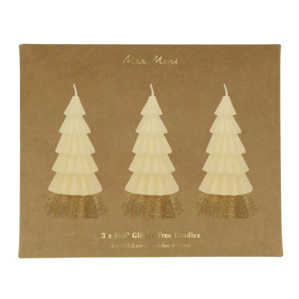 Ivory Tree Candles - Krem Renk Ağaç Mumlar (3'lü)