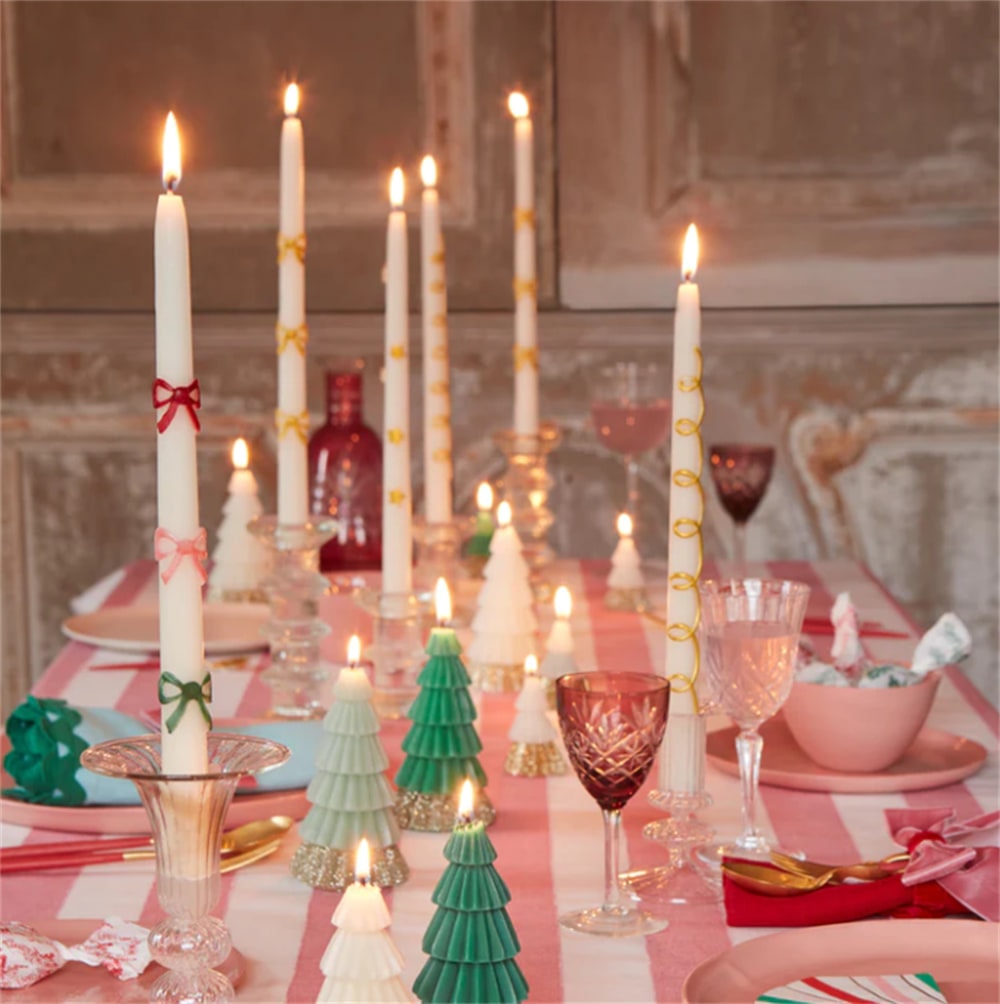 Ivory Tree Candles - Krem Renk Ağaç Mumlar (3'lü)