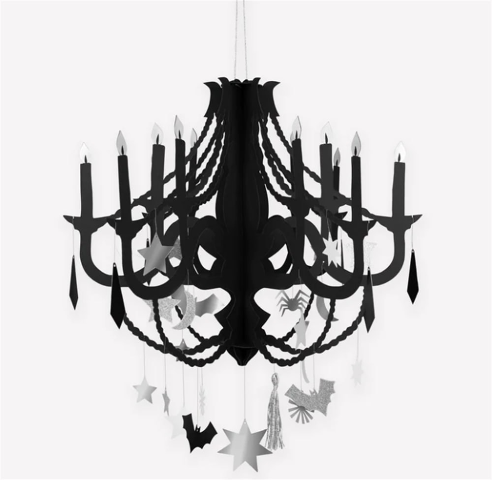 Black Paper Chandelier - Siyah Avize