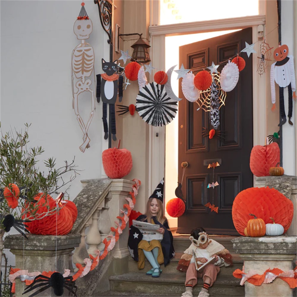 Halloween Honeycomb Shapes Garland - Halloween Asılan Süs