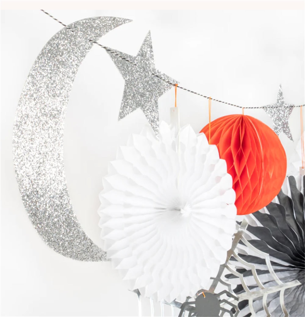 Halloween Honeycomb Shapes Garland - Halloween Asılan Süs