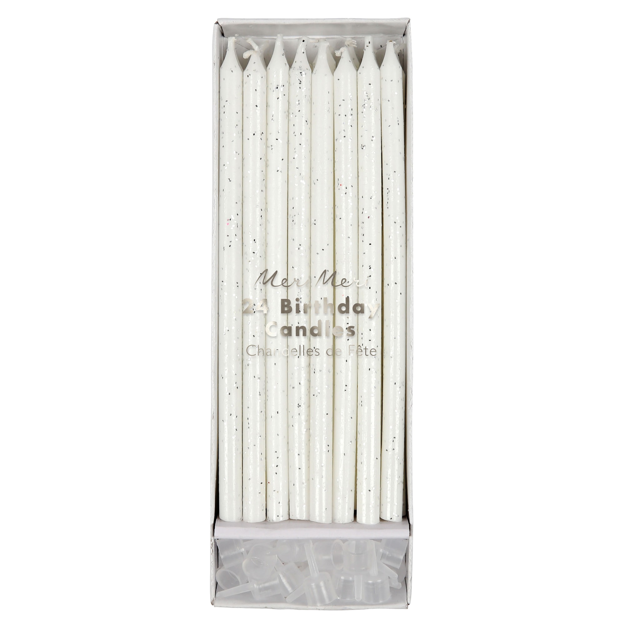 Silver Glitter Candles - Gümüş Simli Mumlar