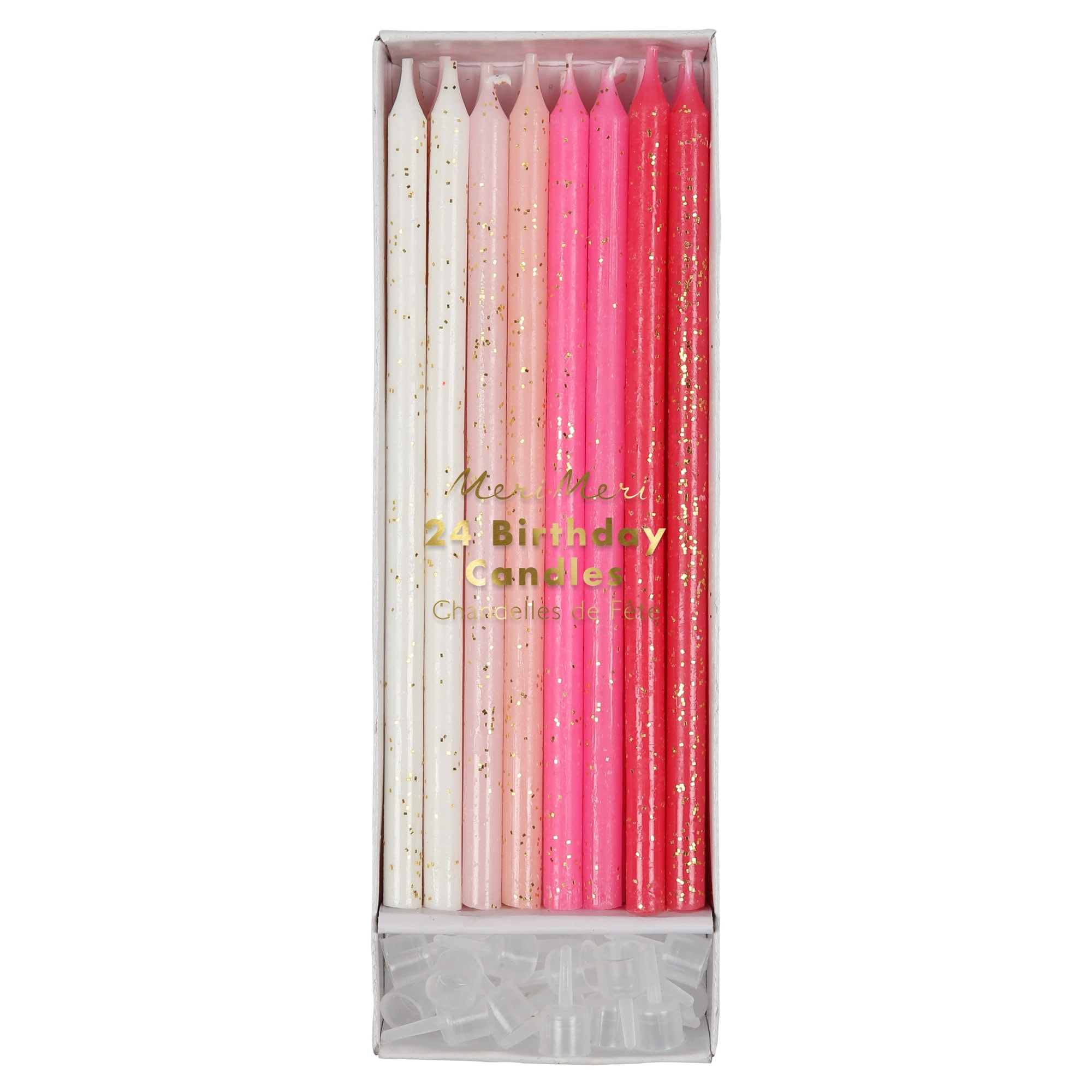 Pink Glitter Candles - Pembe Simli Mumlar