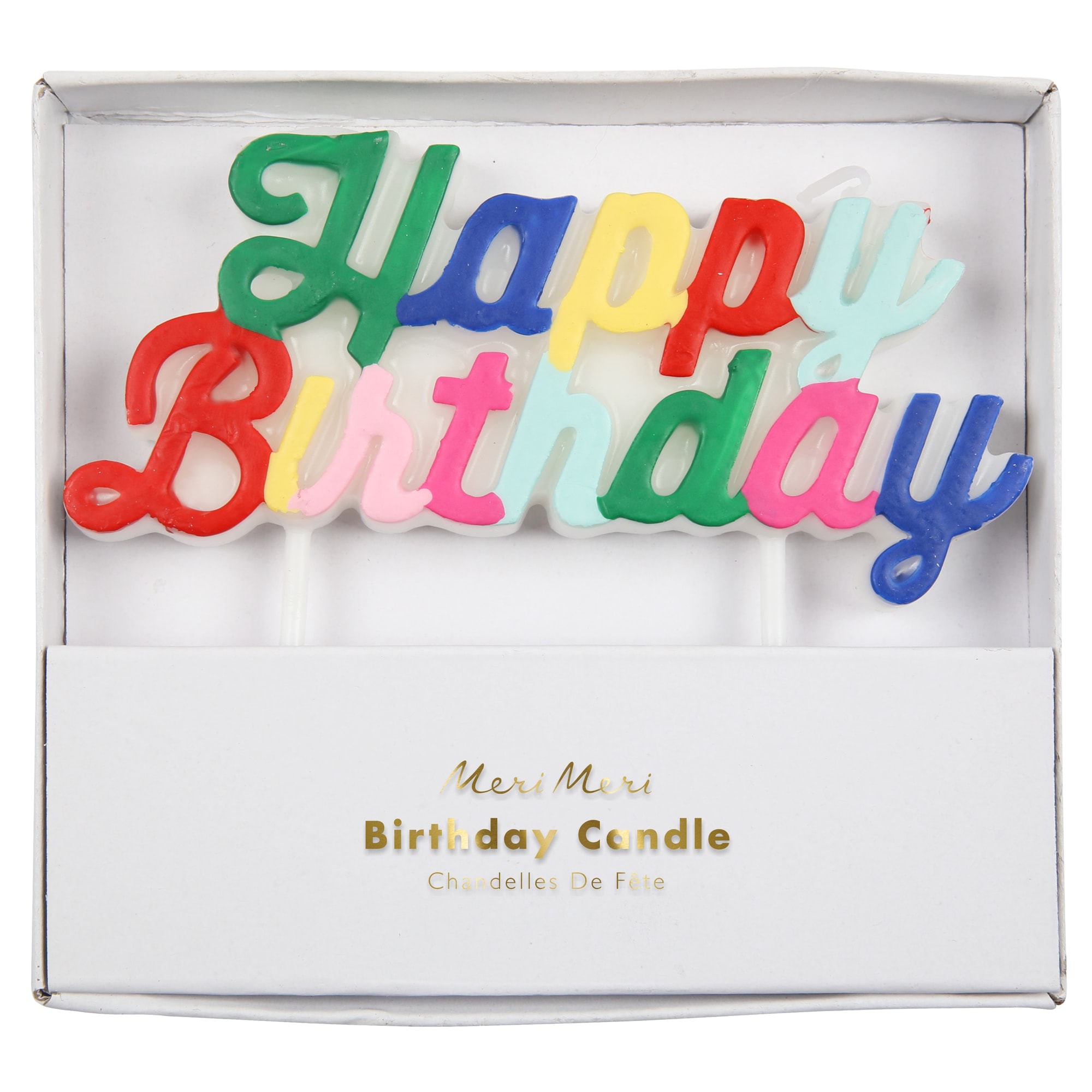 Multicolor Happy Birthday Candle - Happy Birthday Renkli Mum
