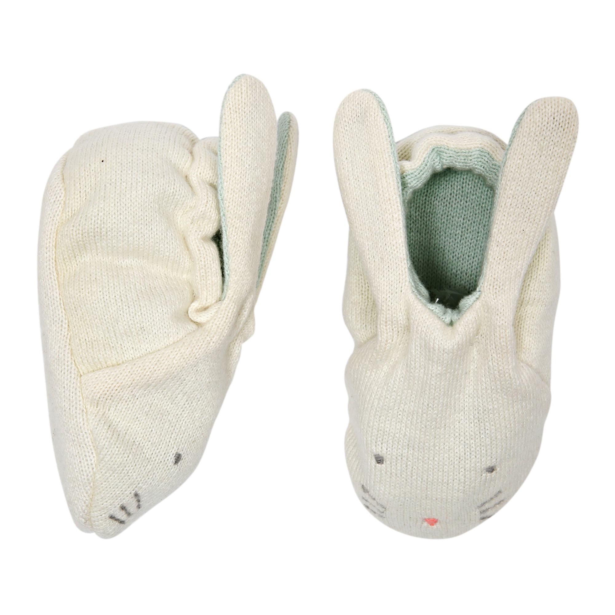 Mint Bunny Baby Booties - Mint Tavşanlı Bebek Patiği