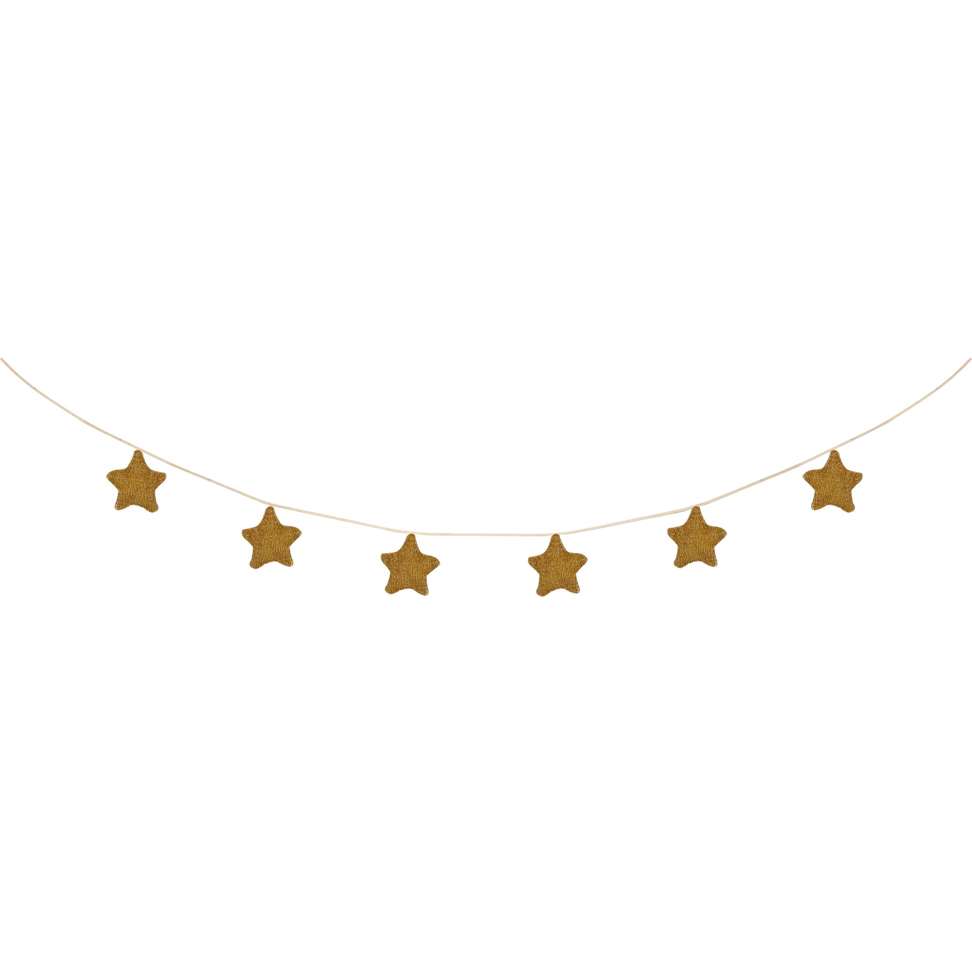Gold Knitted Star Garland - Altın Yıldızlı Asılan Süs