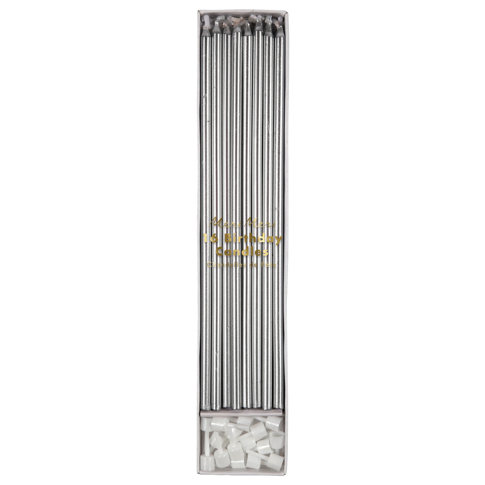 Silver Long Candles - Uzun Gümüş Mum