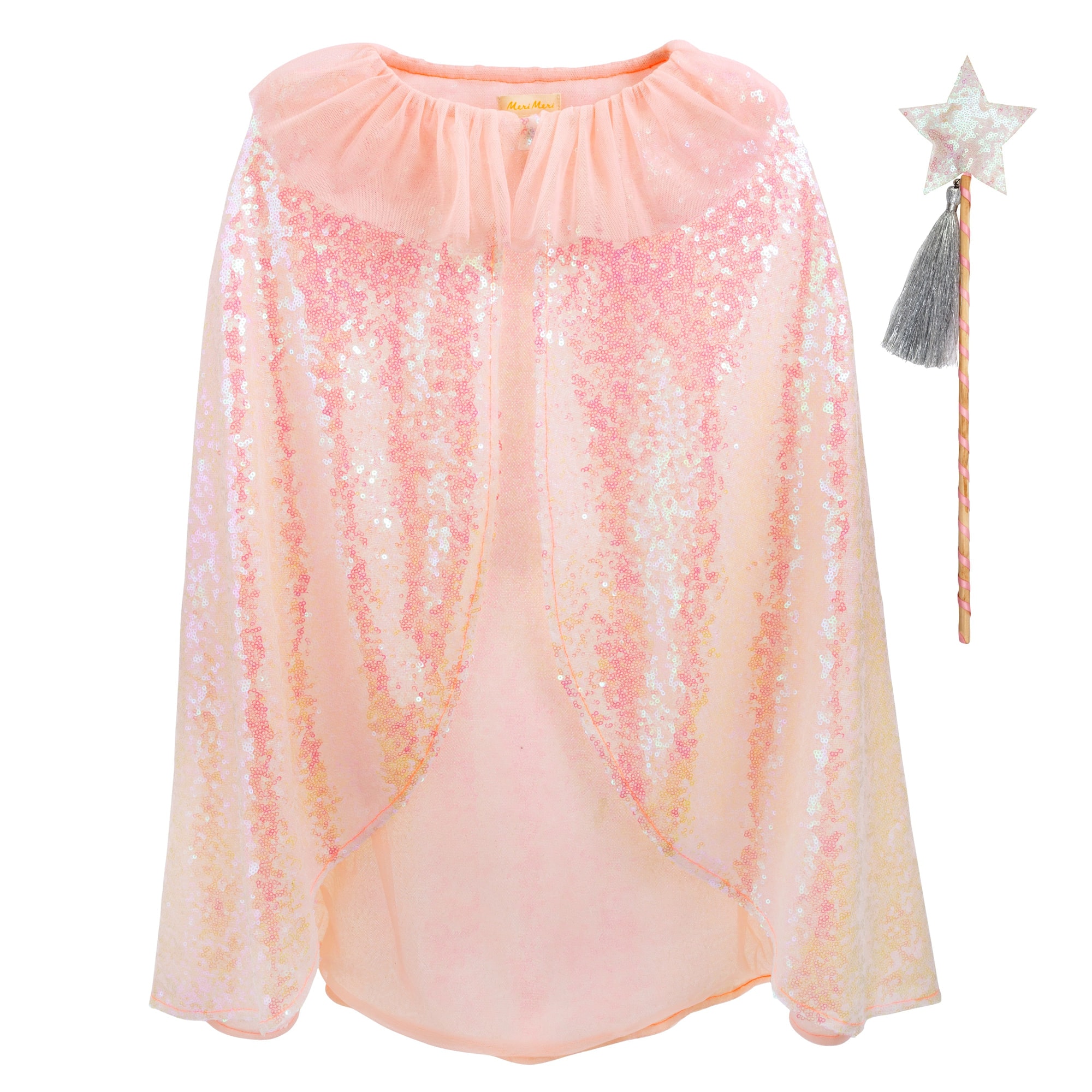Iridescent Sequin Cape Dress-Up - Pullu Pelerin ve Değnek