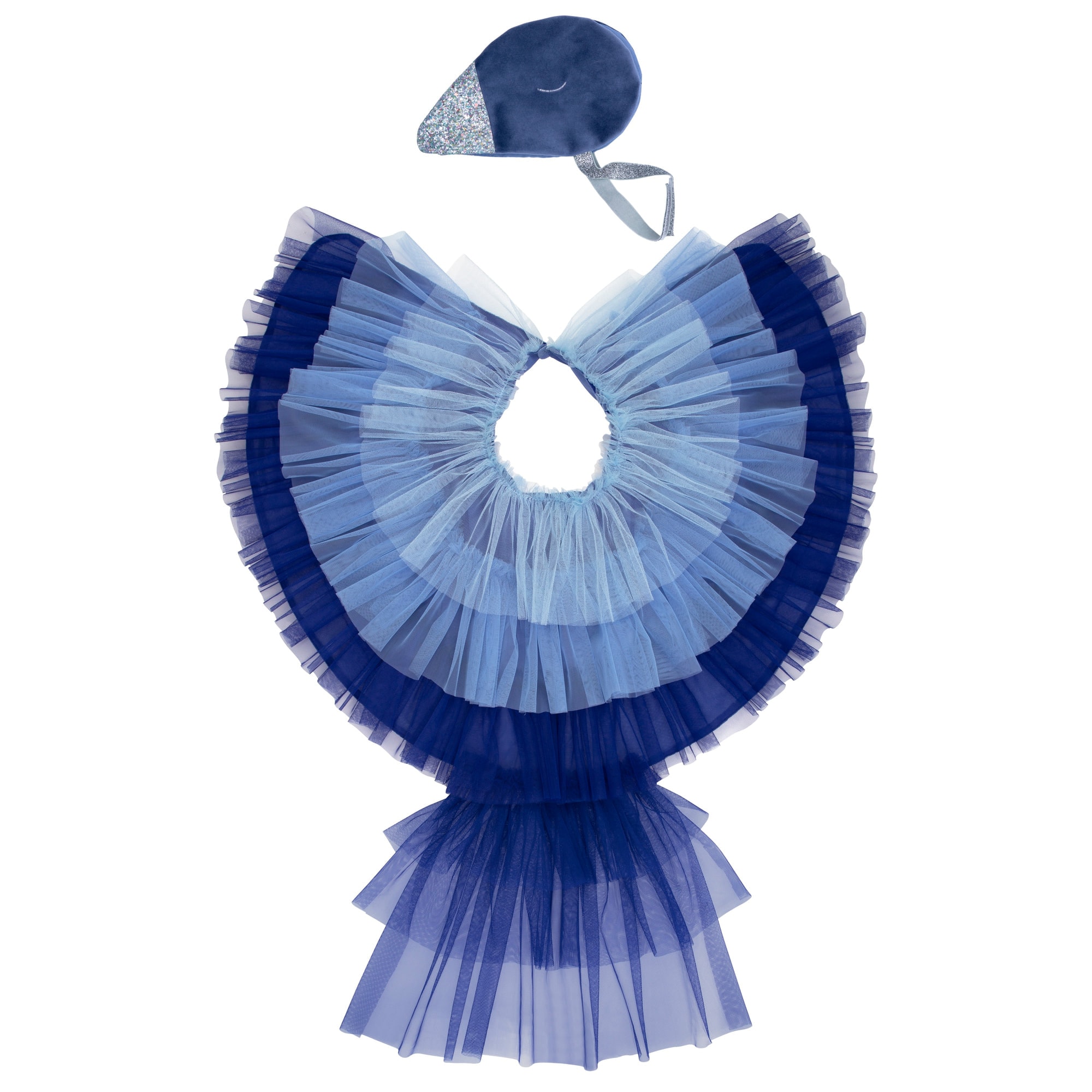 Blue Bird Cape Dress-Up - Mavi Kuş Pelerinli Elbise